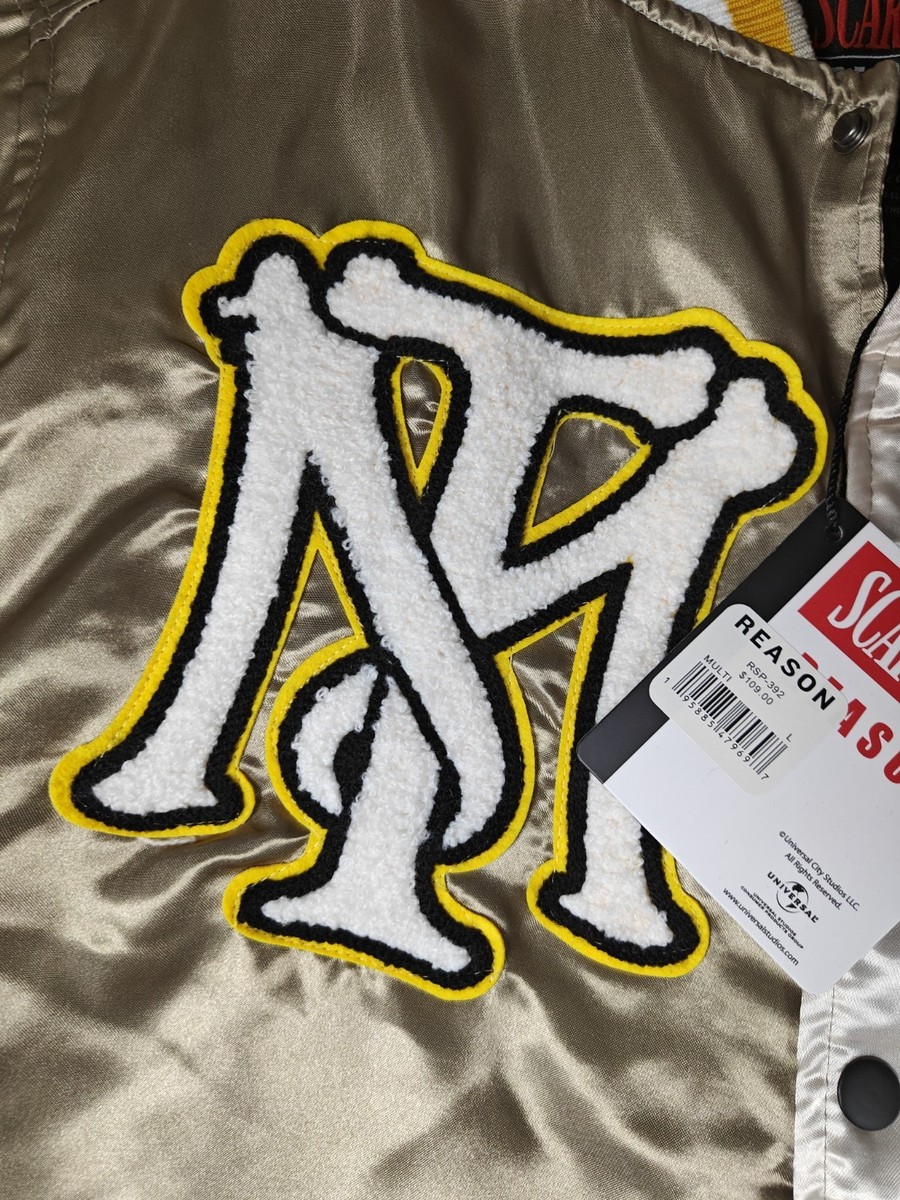 Reason Men's Scarface Tony Montana Varsity Jacket Size Large Gold