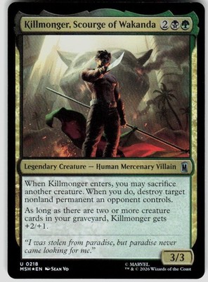 Killmonger Scourge of Wakanda Foil 218 Marvel Super Heroes Magic the Gathering