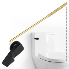 Universal Metal Black Toilet Handle Replacement, Front Mount Toilet Flush Trip L