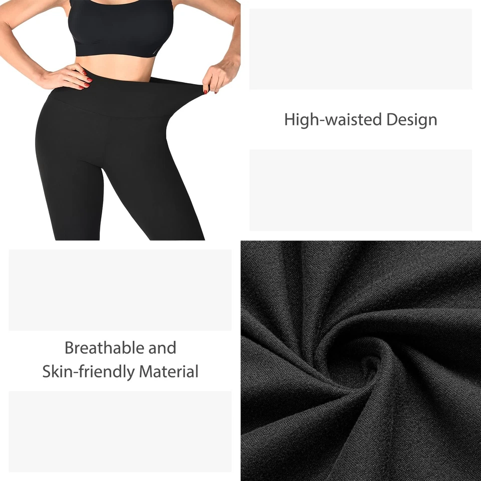 Lot de 3 leggings taille haute pour femme opaques noirs pour gym yoga XXL - Photo 3/4