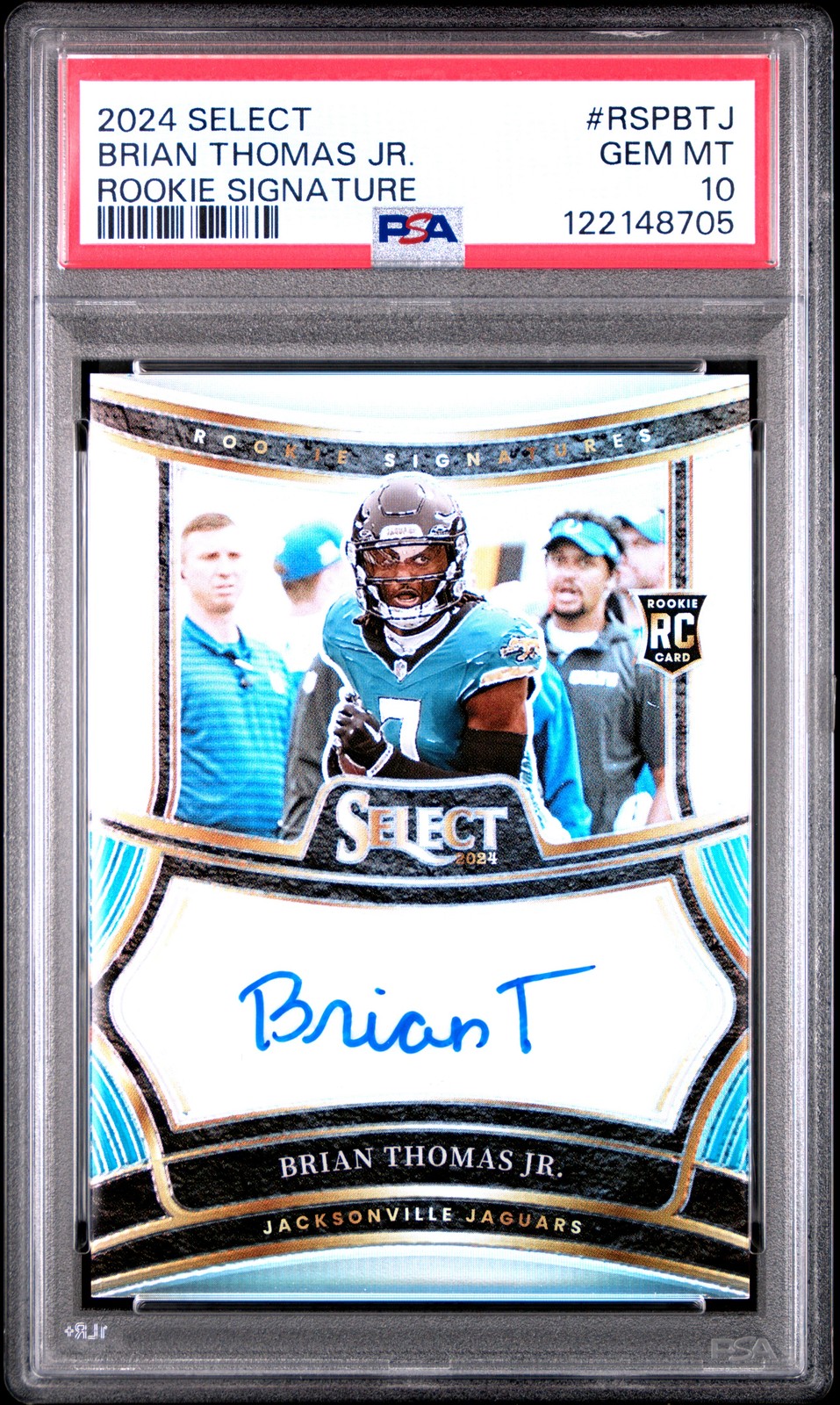 2024 Panini Select Rookie Signatures #RSPBTJ Brian Thomas Jr. PSA 10