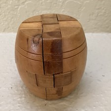 Vintage Kumiki Wooden Barrel Puzzle Brain Teaser made in Japan