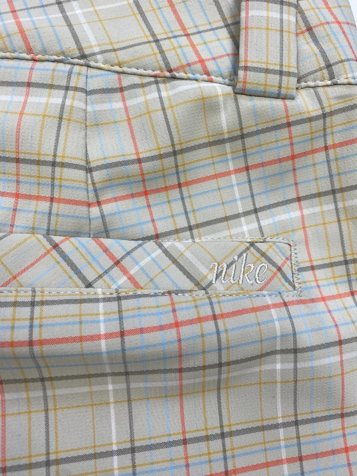 Шорты в клетку Nike Golf Fit Dry бермуды размер 8 средние женские эластичные желтовато-коричневые б/у в отличном состоянии U29 - Изображение 4 из 4