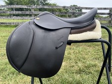 Gorgeous 17.5” Wide Harry Dabbs English Hunter Saddle HJ Brown W IB Tree 2023