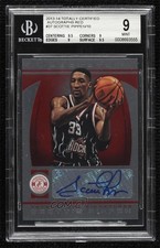 2013-14 Totally Certified Signatures Red 3/10 Scottie Pippen BGS 9 MINT Auto 7m4