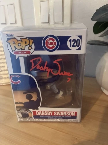 Funko Pop MLB Dansby Swanson Chicago Cubs Vinyl Figure #120 Signed With COA