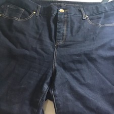Chico's So Slimming Girlfriend Jeans Women 12 2 Dark blue Wash Mid Rise Ankle