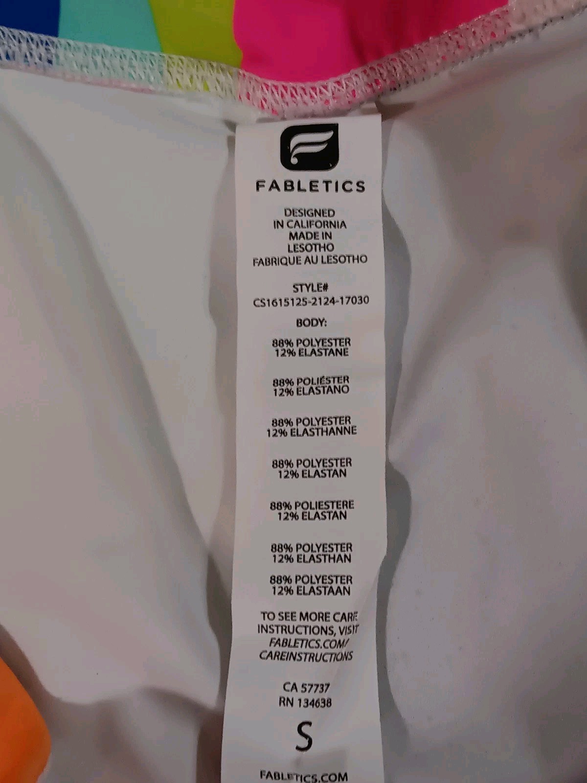 Fabletics Multicolor Athletic Workout Leggings Ru… - image 3