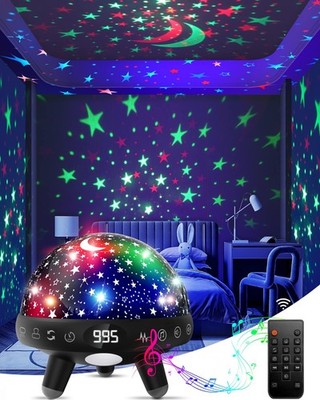 Kids Night Light Projector with Music & Remote - Star Projector & Sound Machine,