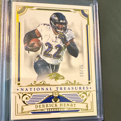 Panini 2025 National Treasures Derrick Henry Ravens #6 Gold 10/35