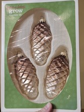 Pinecone Ornaments Plastic Set Of 3 Ombre
