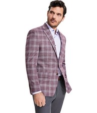 Michael Kors Mens Plaid Sport Coat Two Button Blazer Jacket