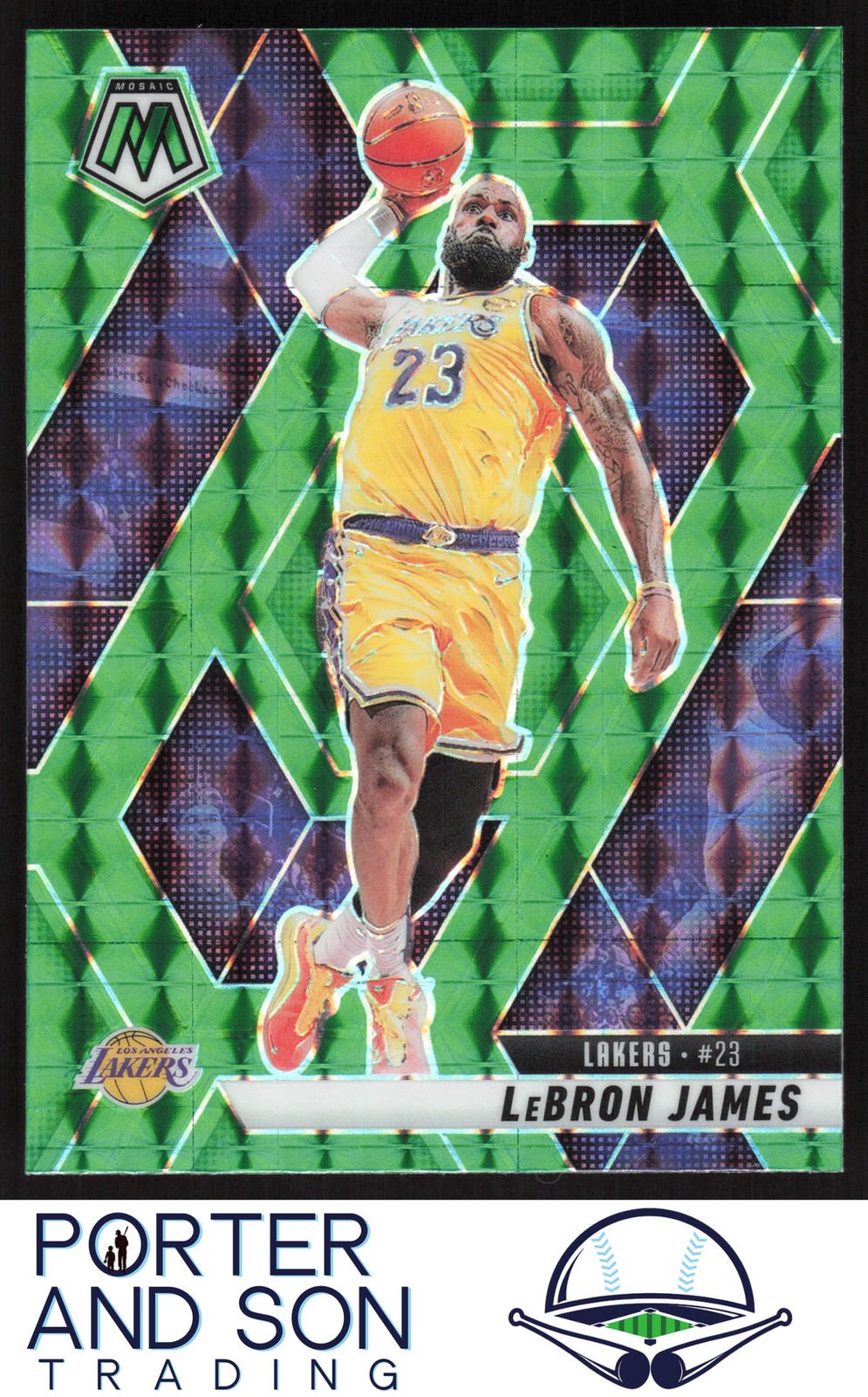 LeBron James Green Mosaic 2024-25 Panini Mosaic #180 Los Angeles Lakers