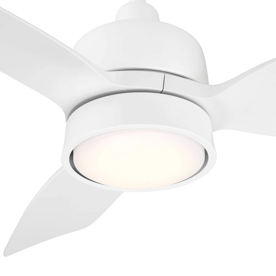 36" Casa Vieja Verdin Matte White LED Damp Ceiling Fan with Remote - Image 3 of 4