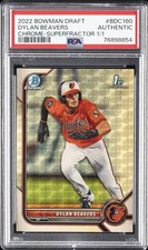 Marketplace image: 2022 BOWMAN DRAFT CHROME-SUPERFRACTOR 1/1 DYLAN BEAVERS 1/1 PSA AUTHENTIC