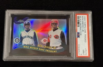 Ken Griffey Jr 2002 Topps Who Would Have Thought? Black Refractor #’d/100 PSA 9