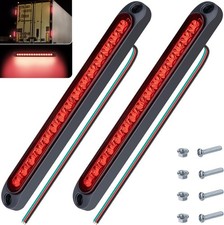 2 PCS Led Trailer Tail Light Bar, 10 Inch 15 Red Led Brake Lights Strip Assembly