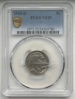 1934-D Buffalo Nickel - PCGS VF25 - Damaged Case