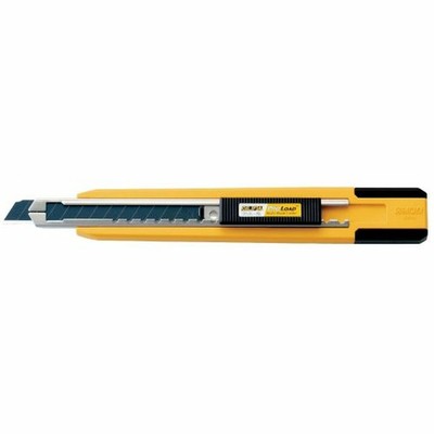 Taglierino Semplice MTL 79250 - Cutter 9 Mm, Corpo In Plastica Resistente, Blocco Lama, Lame Spezzabili In Acciaio, Con Guida