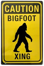 Bigfoot Crossing Tin Sign - 20x30cm - 7.87" x 11.81"