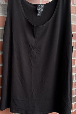 Clara Sun Woo Tank Top Black Stretch Smooth Minimalist Capsule Sz 1X NWT