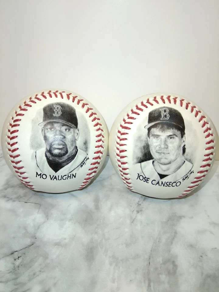 Boston Red Sox Mo Vaughn & Jose Canseco Collectible Baseball,s  - Image 2 of 4