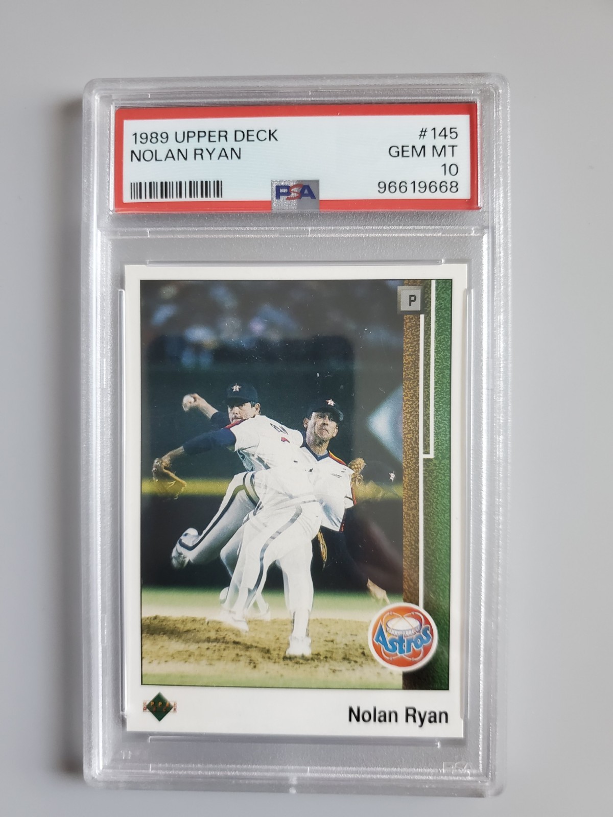 1989 UPPER DECK #145 NOLAN RYAN ASTROS HOF PSA 10