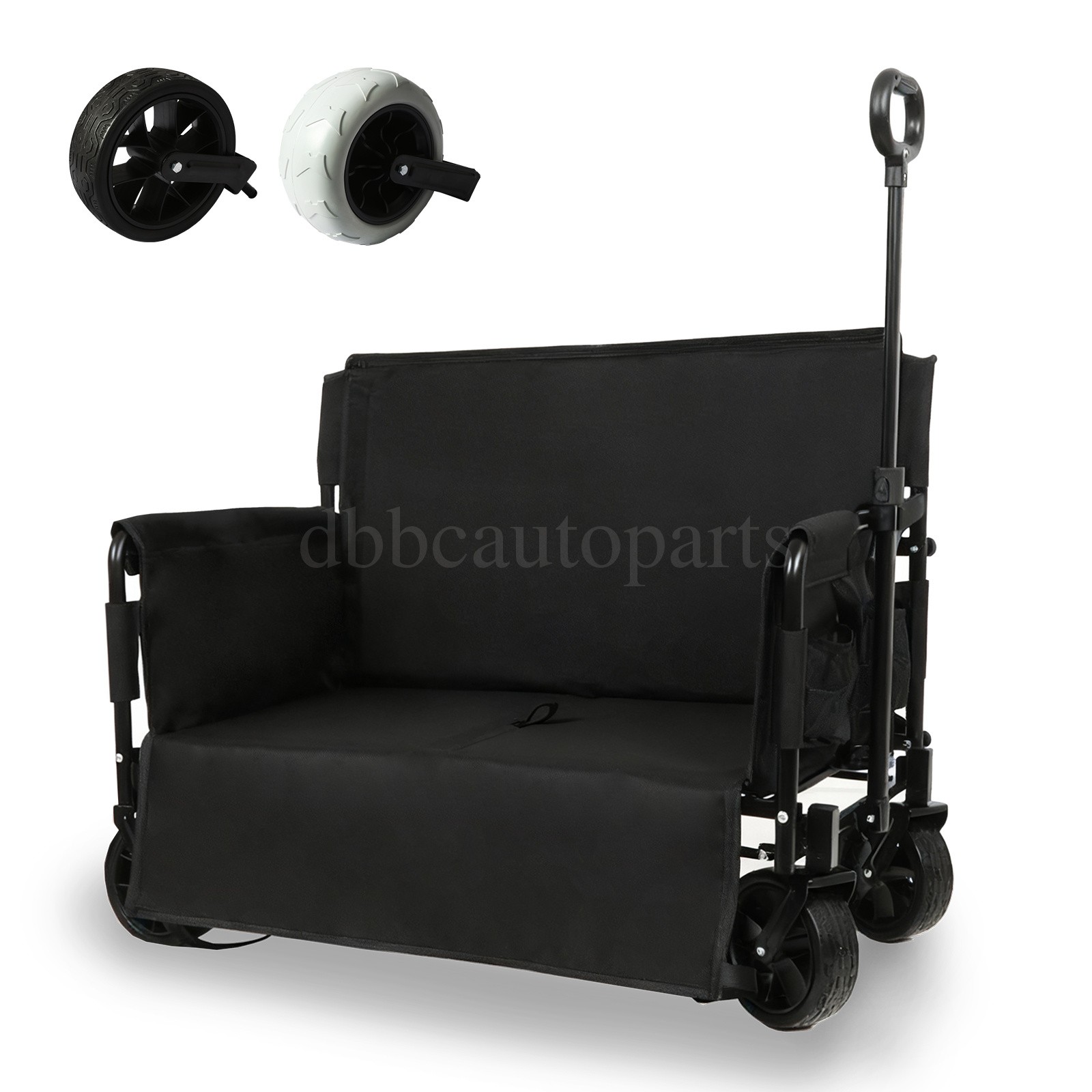 Wagon Bench Love Seat 2-in-1 Foldable Cart Storage 330LBS For Camping Beach