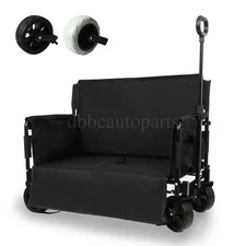 Wagon Bench Love Seat 2-in-1 Foldable Cart Storage 330LBS For Camping Beach