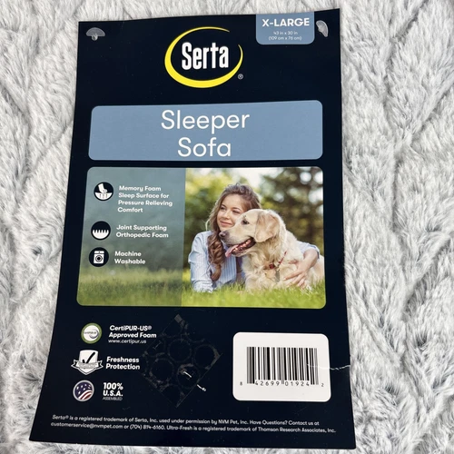Sofá cama Serta X-Large 43 pulgadas X 30 pulgadas. Color azul - Imagen 3 de 6