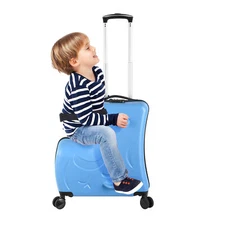 20" Spinner Luggage Kids Ride-On Roll Suitcase Luggage Bags Wheeled Trolley Lugg