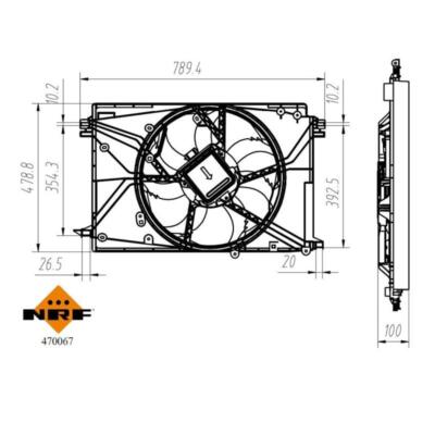 NRF 470067 Lüfter Motorkühlung für Toyota RAV 4 V A5 H5 Lexus NX II A2 H2