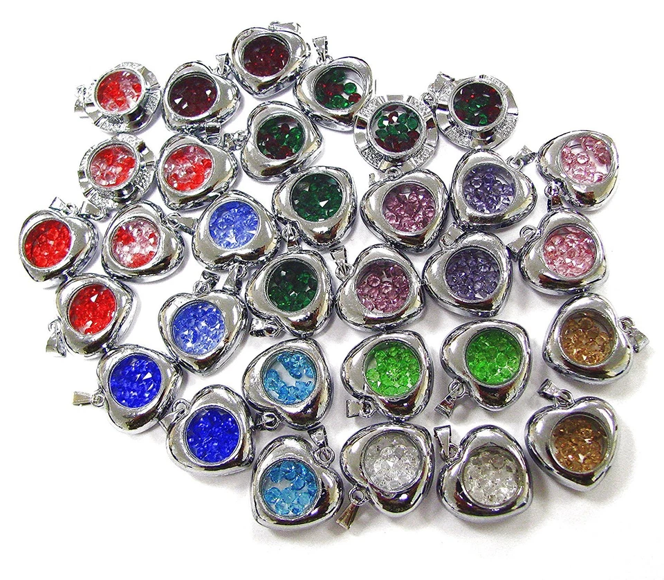 Dijes de corazón para hacer joyas tono plata multicolor 20 mm 18 piezas Foto 2 de 4