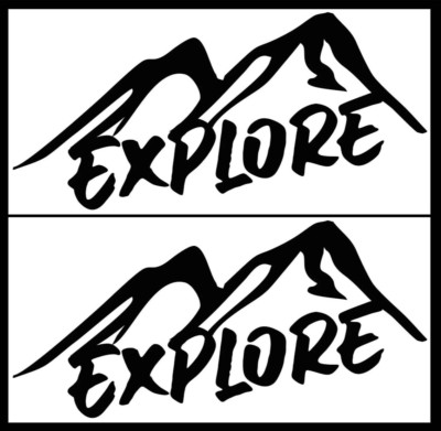 Explore Mountains Two 6'' Black Vinyl Decals Car Truck Windows Laptop Notebook