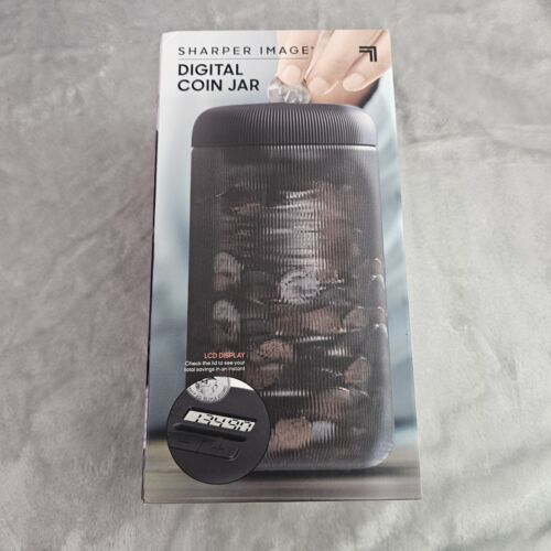 Sharper Image Digital Coin Counting Jar Lcd Display, Auto Count
