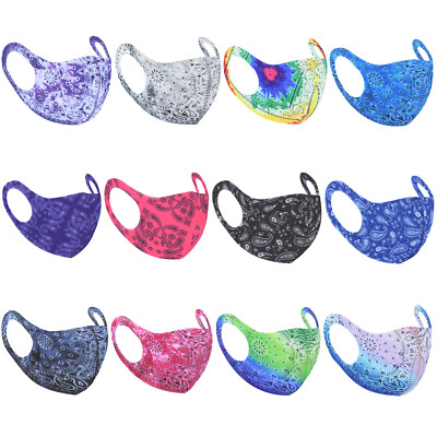 12er Set nicht medizinische Baumwolle Paisley Druck atmungsaktive Gesichtsmasken
