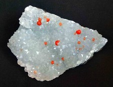 AMAZING RED FLUORITE BALLS ON QUARTZ MATRIX BASE  #347