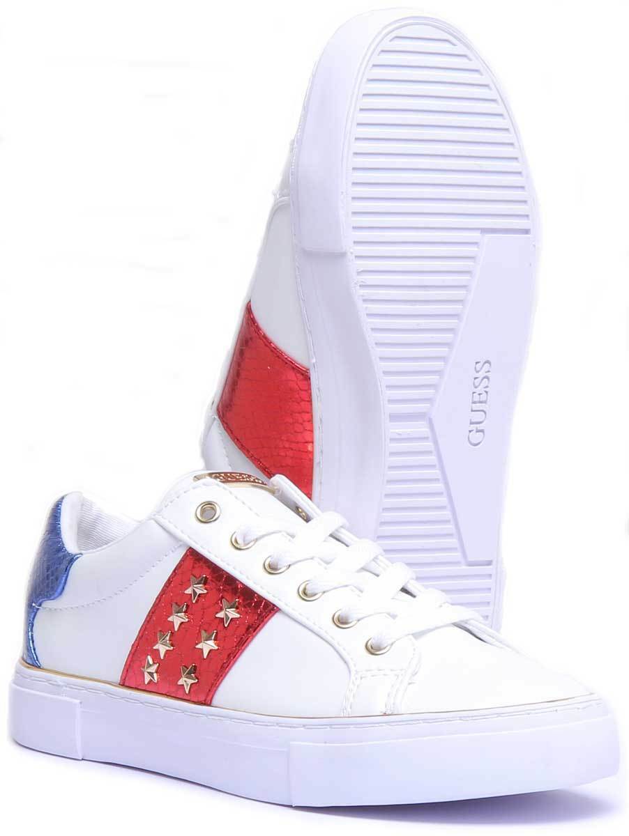 Guess Guess Guess ELE12 Gamer Womens Fabric Trainers in White, Red and bluee UK Size 3 - 8 5b3b6a Guess Guess Guess ELE12 Gamer Womens Fabric Trainers in White, Red and bluee UK Size 3 - 8 5b3b6a