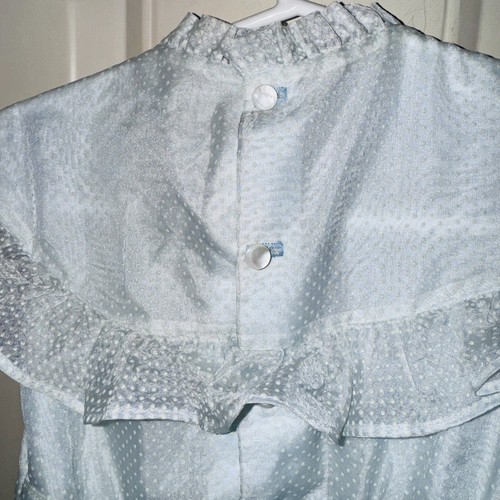 Vintage 80's Martha’s Miniatures Blue Dotted Swiss Party Pageant Dress Rare 3T - Picture 6 of 8