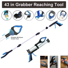 43" Grabber Pick Up Reaching Tool Hand Grip Reacher Heavy Duty Aid Trash Cans