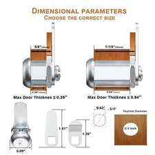 6 Pcs Tool Box Lock 5/8" Cam Lock Keyed Alike Mailbox Lock Replacement Cabinet L
