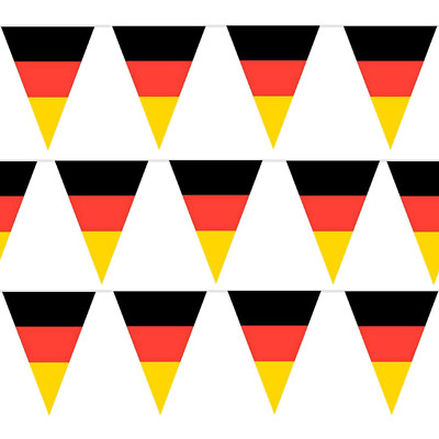 Deutschland Wimpelgirlande 10m Lang Fahne Flagge Fanartikel schwarz rot gold #27