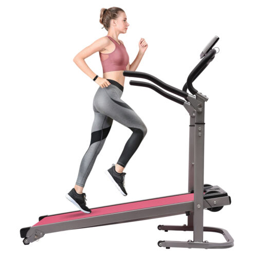 Folding Treadmill With Incline for Home Portable Running Exercise Pink 265LBS