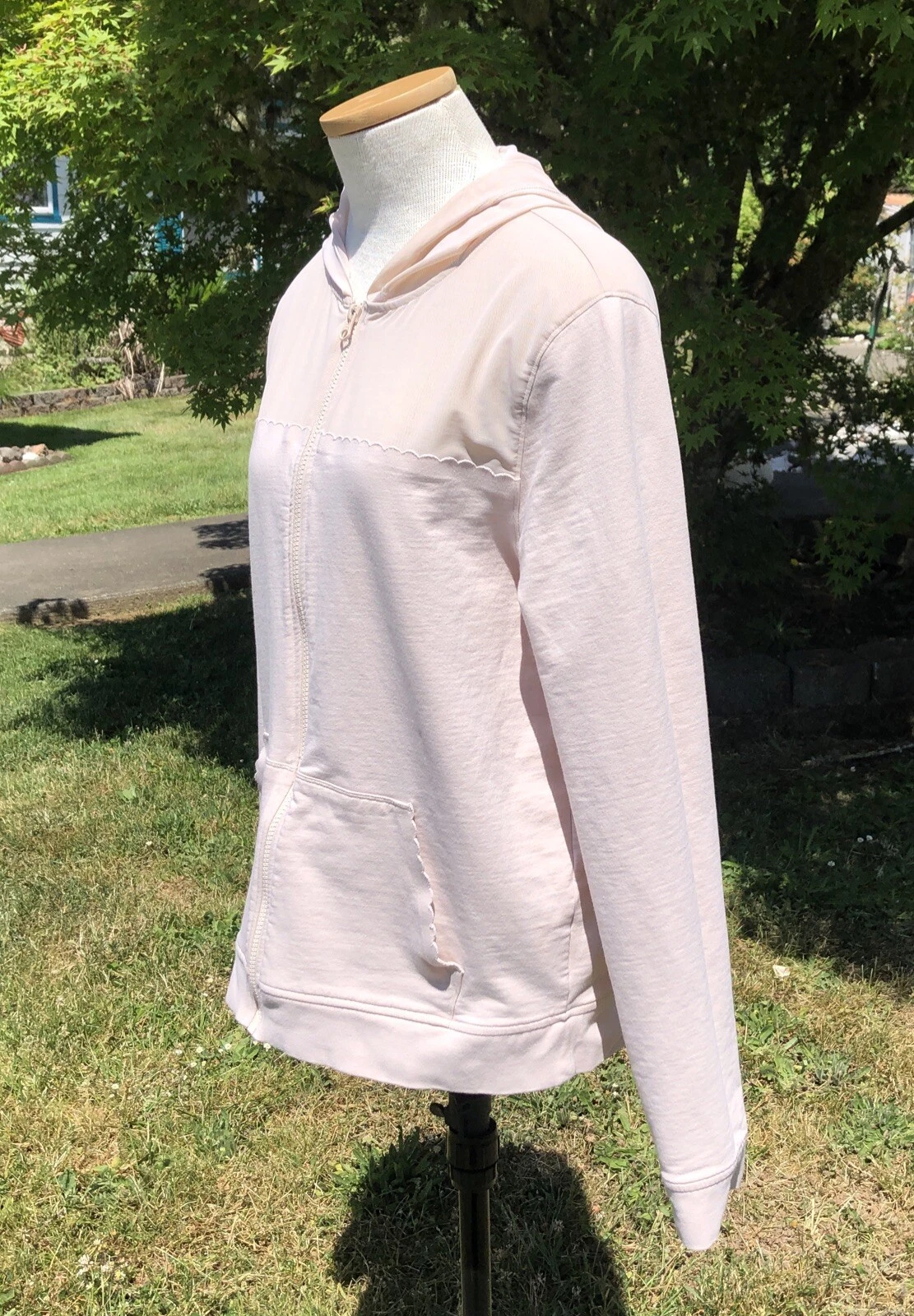 UNDERCOVER Victoria's Secret Sport Maglia Smerlata Felpa con Cappuccio Giacca Full Zip M Taupe Beige