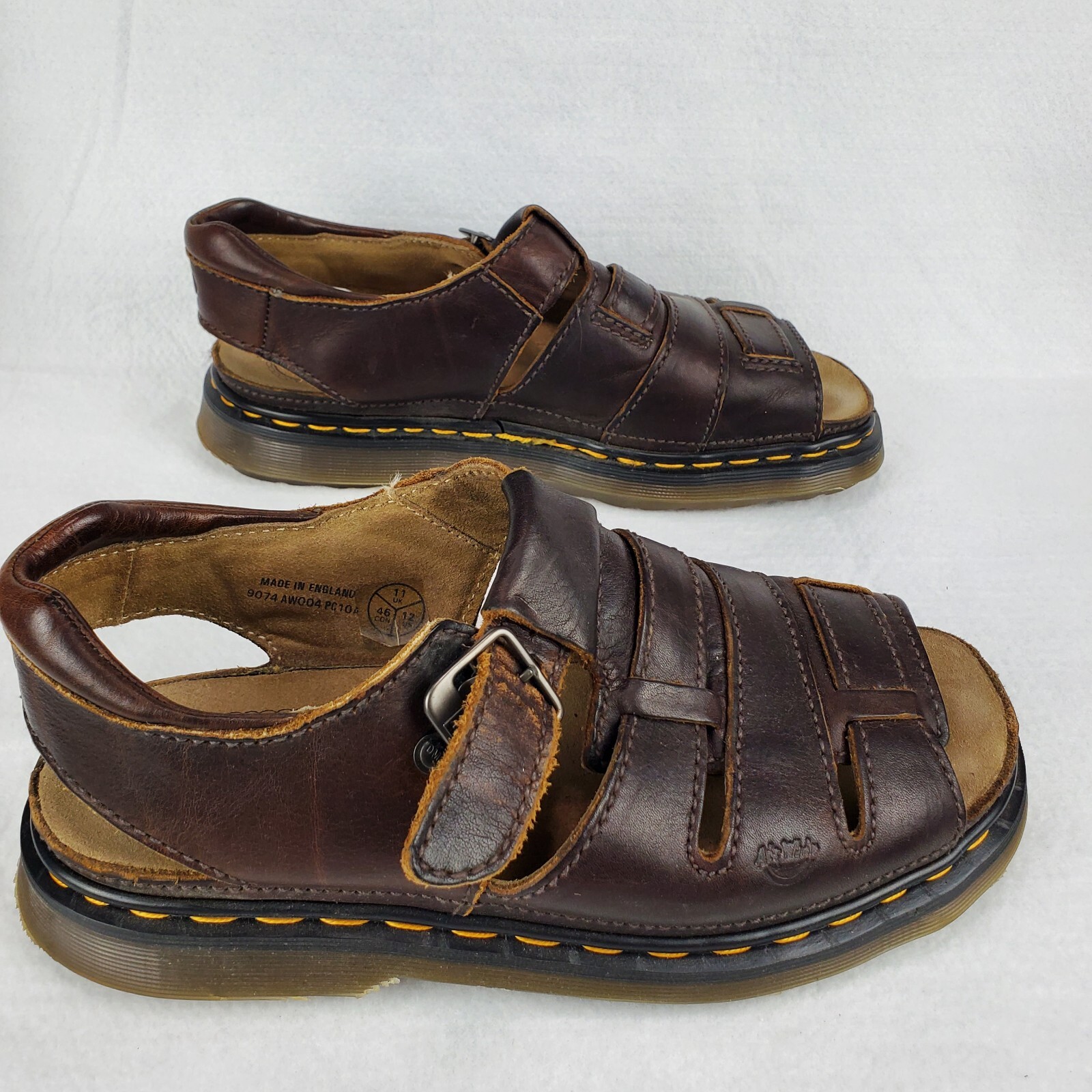 Dr Martens Mens Sandals Sz 12 Brown Leather Fisherman… Gem