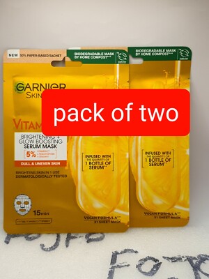 Garnier SkinActive Vitamin C Brighten Serum Mask 28g (2er Pack) B94/D.EH/D.IJ/5
