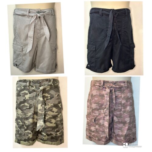 MARKS & SPENCER Ladies Longer Length High Rise Camo Cargo Shorts Sizes 8-24 - Picture 1 of 31