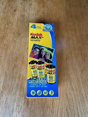 4 Rolls of Kodak Max 400 Film 24 Exp. PLUS 12 EXTRA,  Exp 06/2009  New/Old Stock