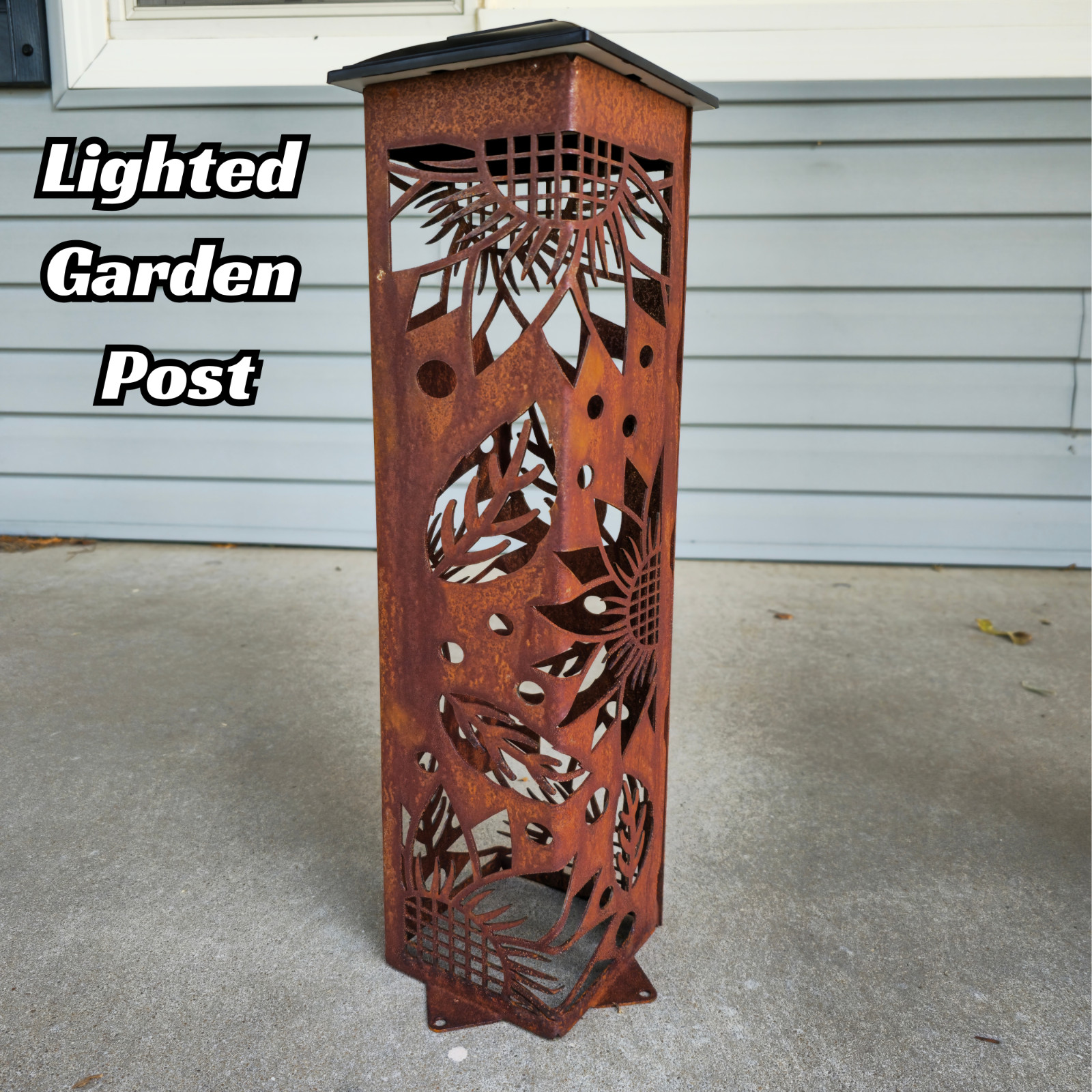 Garden Column - Lighted Column, Garden Decor, Lighted Walkway, Statue, Mandala