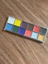 12 COLOUR Flash Palette Face Paint Halloween Theatre Stage (Makeup Forever Dupe)